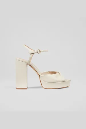 LK Bennett Natural Rosa Leather Platform Sandals AU 11 (EU 42)