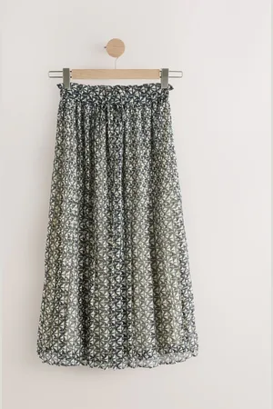 Next Printed Midi Skirt AU 10 XL Tall