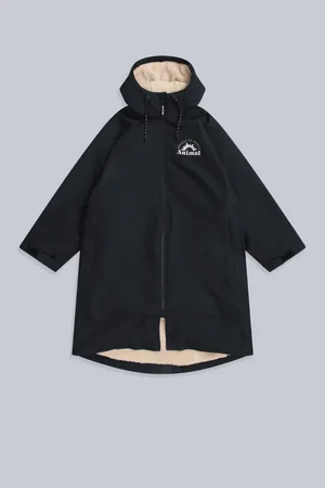 Animale Black Womens Hazey Waterproof Beach Parka L