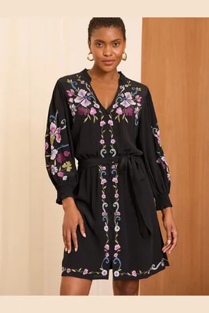 Love & Roses Petite Floral Embroidered Dress AU 20