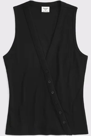 Abercrombie & Fitch Asymetric Button Through Longline Knitted Top xlarge