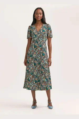 Finery London Martina Floral Print Midi Tea Dress AU 24