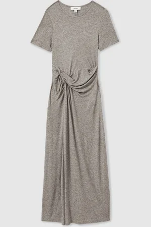 Reiss Hadley Jersey Twist-Detail Midi Dress AU 10
