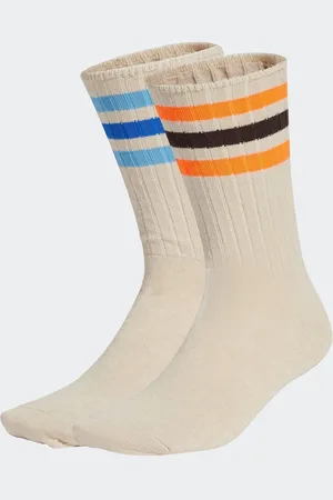adidas White Ribbed Crew Socks 2 Pack 4.5-5.5