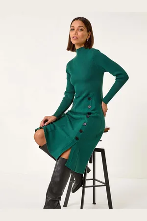 Roman Button Detail Knitted Dress AU 18