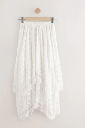 Next Tiered Lace Maxi Skirt AU 14 R