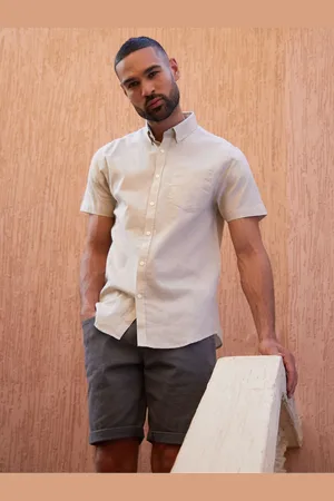 Threadbare Linen Blend Short Sleeve Shirt XXL