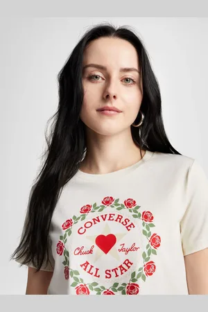 Converse White Slim Fit T-Shirt S