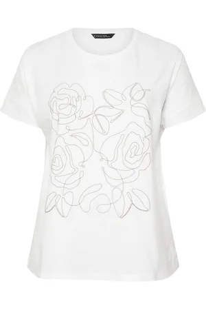 Evans White Chain Detail 100% Cotton T-Shirt 18
