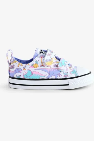 Converse Pink Infant 2V Dinosaur Print Trainers AU 9 (EU 26.5)