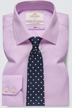 Hawes & Curtis Slim Non-Iron Dogtooth 100% Cotton Shirt AU 38 Regular