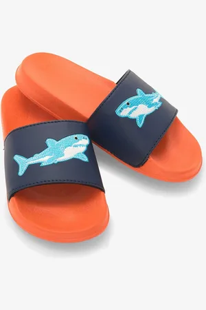 Hatley Orange Shark Slide On Sandals AU 2 (EU 34)