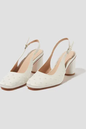 Monsoon Pelia Pearl Satin Slingback Heels AU 10 (EU 41)
