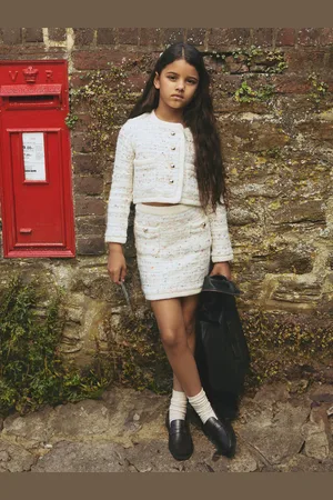 Reiss Felicity 4-9 yrs Tweed-Effect Knitted Mini Skirt with Merino 6