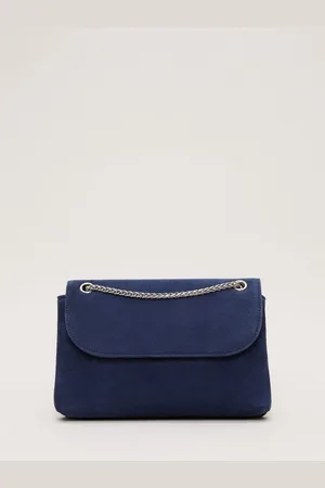 Phase Eight Blue Suede Clutch Bag One