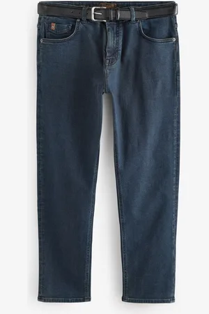 Next Dark Blue Slim Fit Signature Belted Jeans 36W x 29L (UK 36 S)