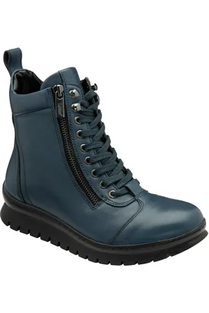 Lotus Blue Leather Zip-Up Ankle Boots AU 10 (EU 42)