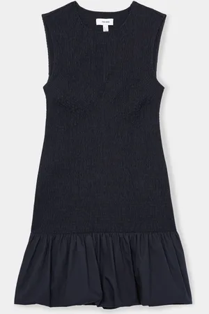 Reiss Belinda Cotton Shirred Bubble-Hem Mini Dress 16