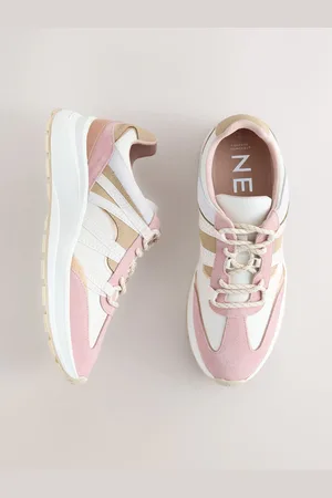 Next Multi Pastel Forever Comfort Leather Band Panel Detail Chunky Trainers eu37uk4