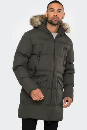Threadbare Khaki Showerproof Longline Hooded Padded Parka Coat XL