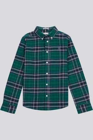 U.S. Polo Assn. U. S. Polo Assn. Boys Brushed Flannel Heavyweight Check 100% Cotton Shirt 8