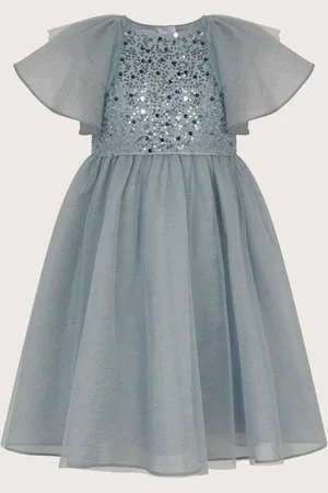 Monsoon Eden Angel Sleeve Sequin Tulle Dress 8 Years (128 cm)