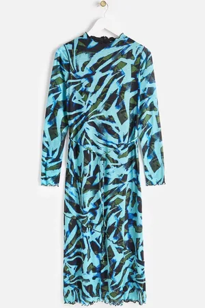 Oliver Bonas Abstract Mesh Midi Dress AU 10
