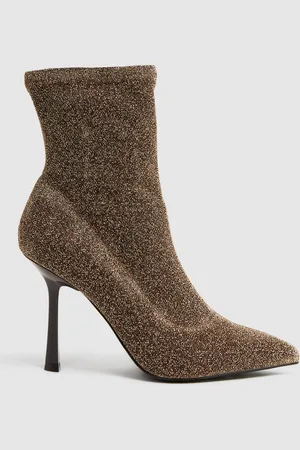 Reiss Bronze Jess Metallic Sock Boots AU 5 (EU 36)