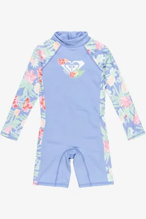 Roxy Blue Tropical Story Print Long Sleeve SwimSuit 2 Years (92cm)