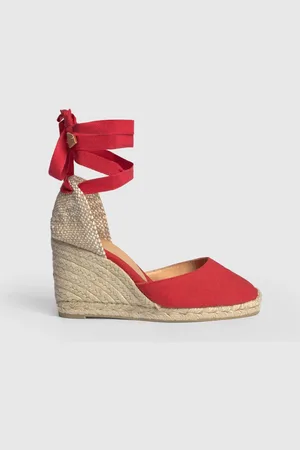 Castaner RedWedge Heel Laced Cotton Espadrilles AU 7 (EU 38)