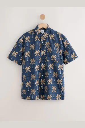 Next 100% Cotton Palm Printed Short Sleeve Shirt XS