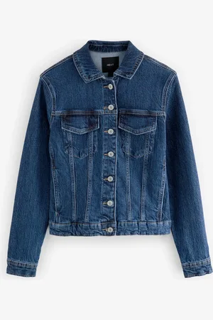 Next Dark Blue Fitted Denim Jacket AU 18 Petite
