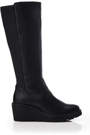 Moda In Pelle Harpette Crepe Wedge Long Side Zip Boots AU 5 (EU 36)