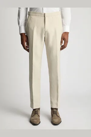 Remus Natural Slim Leg Linen-Blend Formal Trousers 34