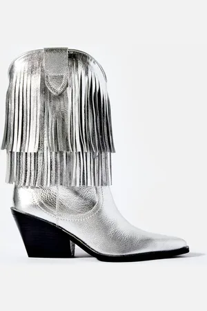 mint&berry Silver Annie Fringe Cowboy Boots AU 5 (EU 36)