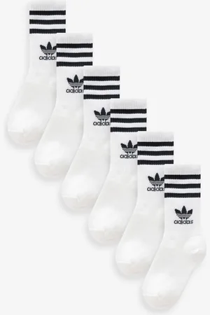 adidas White Crew Socks 6 Pack 2-3.5