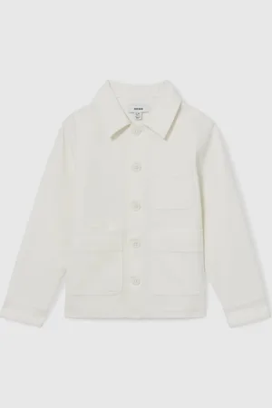 Reiss Off White Mcduffy 9-13 yrs Cotton-Blend Work Jacket 9