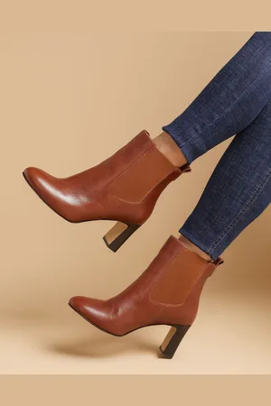 JONES BOOTMAKER Kalista Heeled Brown Boots AU 9 (EU 40)