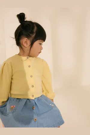 Next Lemon Yellow Pleated Sleeve Cardigan (3mths-10yrs) 98104cm