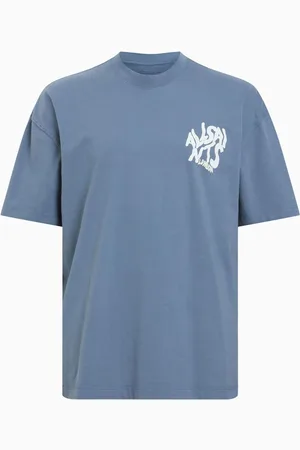 AllSaints AllSaints Blue Orlando Short Sleeve Crew Neck Cotton T-Shirt large