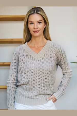 The Little Tailor Ladies 100% Cotton Pointelle Jumper small