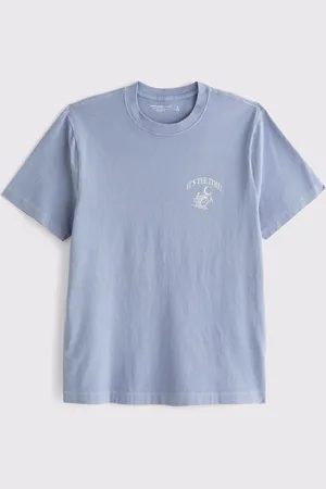 Abercrombie & Fitch Blue Back Print Short Sleeve 100% Cotton T-Shirt xlarge