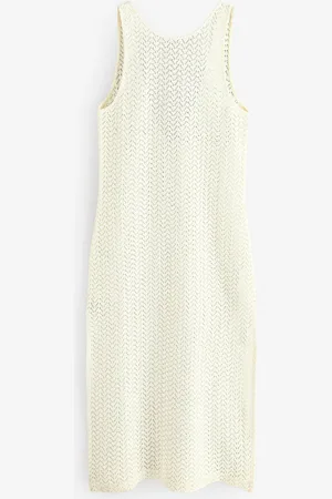Roxy Playa Mood Crochet Midi Beach 100% Cotton Dress M