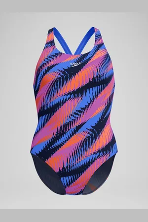 Speedo Pink All-Over Digital Powerback Swimsuit AU 14
