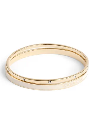Coach Gold Tone Signature Duo Boxed Bangle Set One