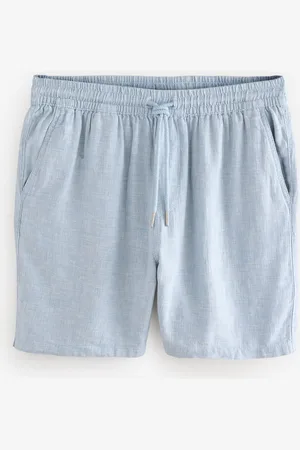 Next Linen Rich Drawstring Waist Shorts S