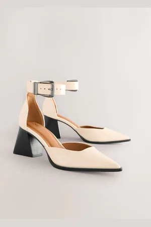 Next Standard Fit Forever Comfort Point Toe Buckle Hardware Detail Block Heels AU 10 (EU 42)