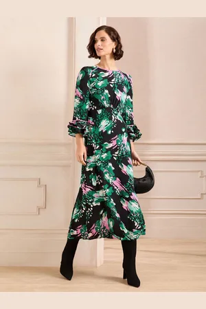 Love & Roses Ruffle Sleeve Midi Dress AU 22