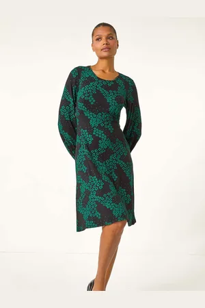 Roman Ditsy Floral Gathered Stretch Dress AU 16