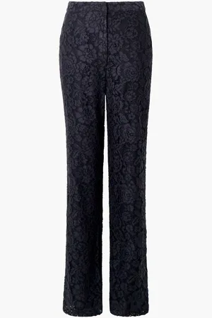 French Connection Black Asura Lace Flared Trousers AU 10